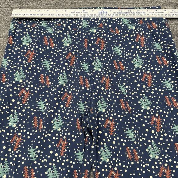 Pact Organic Pajama Set Women XL Navy Blue Top Bottom Tree Christmas Holiday - Picture 8 of 16